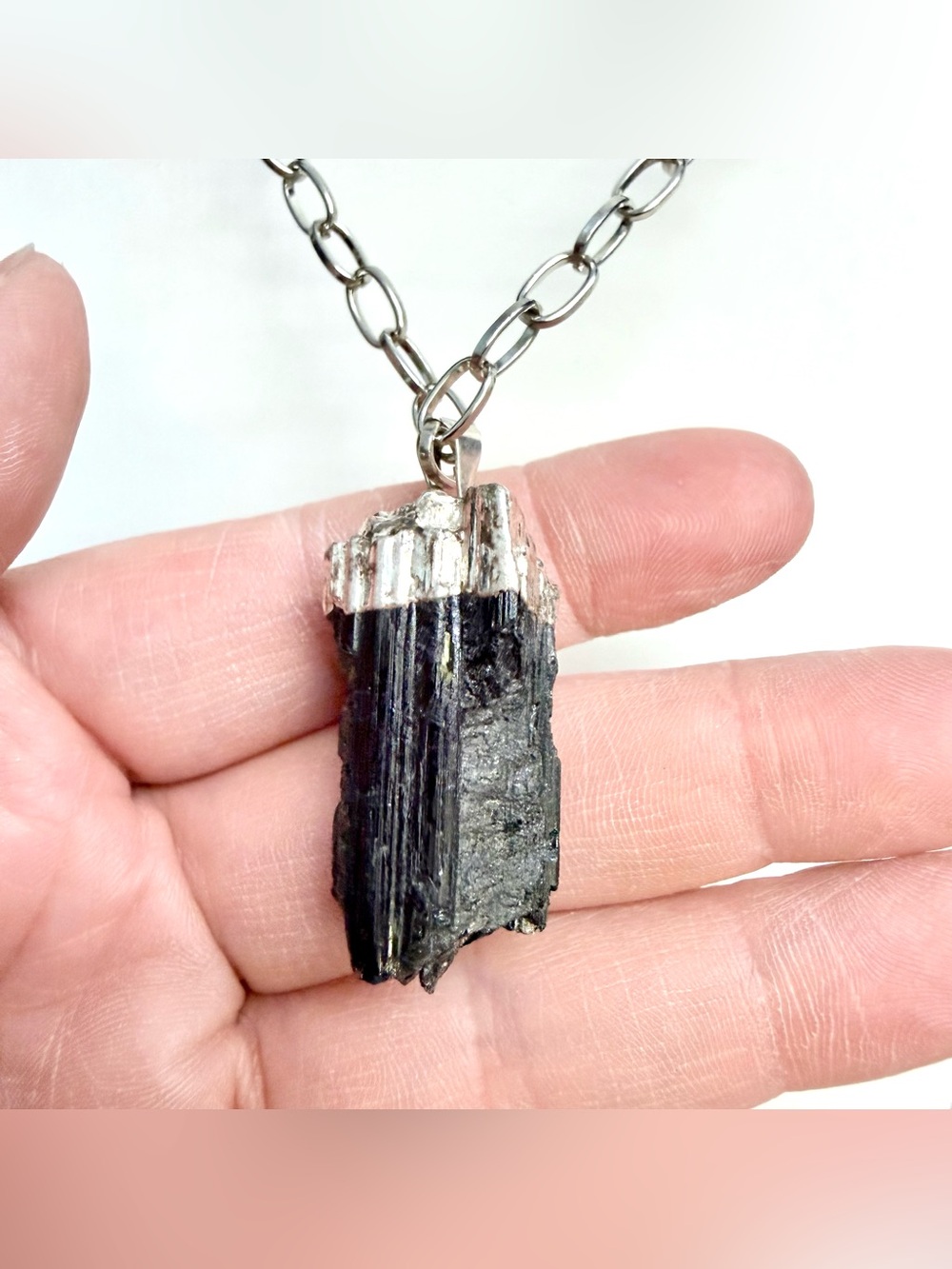 Natural Black Tourmaline necklace - Picture 3 of 4